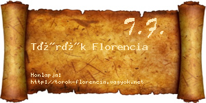 Török Florencia névjegykártya
